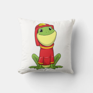 Frog as Firefighter with Helmet Cushion