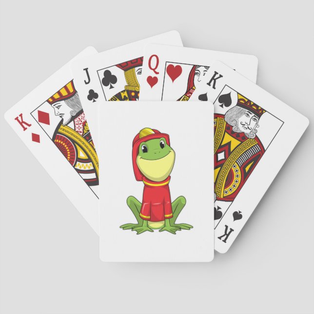 Frog as Firefighter with Helmet Playing Cards (Back)