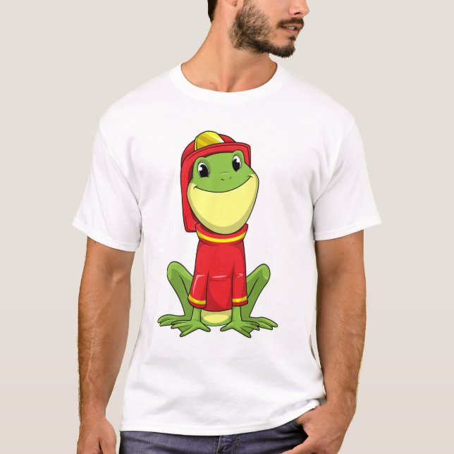 Frog as Firefighter with Helmet T-Shirt (Front)