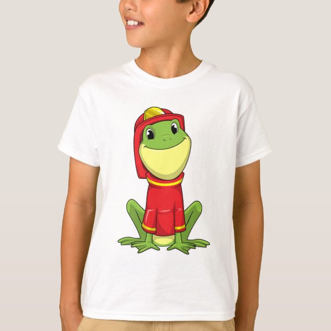 Frog as Firefighter with Helmet T-Shirt (Front)