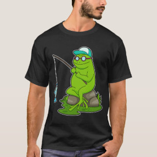 Frog as Fisher with Fishing rod & Fish T-Shirt