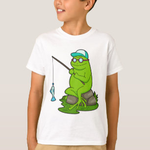 Frog as Fisher with Fishing rod & Fish T-Shirt