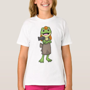 Frog as Hairdresser with Hairdryer T-Shirt