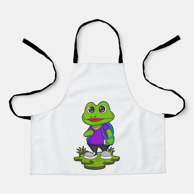 Frog as Hiker with Backpack Apron (Front)