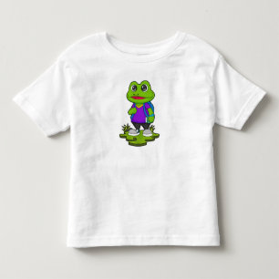 Frog as Hiker with Backpack Toddler T-Shirt