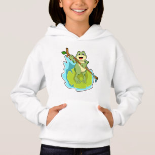 Frog as Hiker with Stick