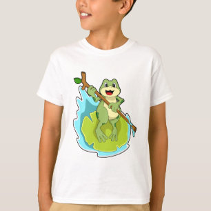 Frog as Hiker with Stick T-Shirt