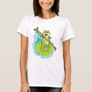 Frog as Hiker with Stick T-Shirt