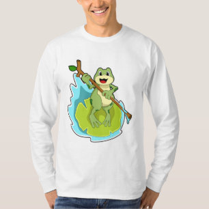 Frog as Hiker with Stick T-Shirt