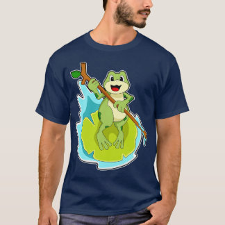 Frog as Hiker with Stick T-Shirt