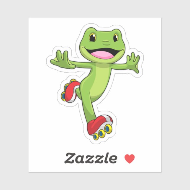 Frog as Inline skater with Roller skates (Sheet)