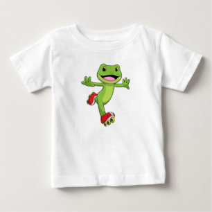 Frog as Inline skater with Roller skates Baby T-Shirt