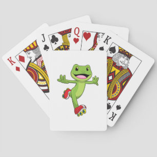 Frog as Inline skater with Roller skates Playing Cards