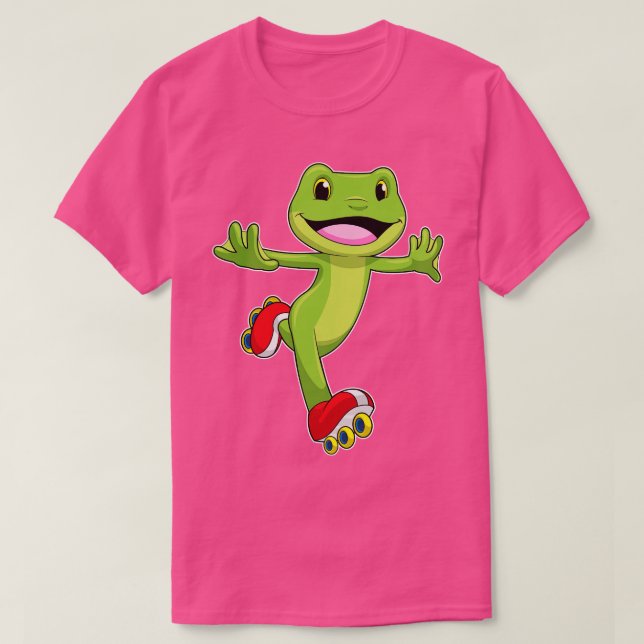 Frog as Inline skater with Roller skates T-Shirt (Design Front)