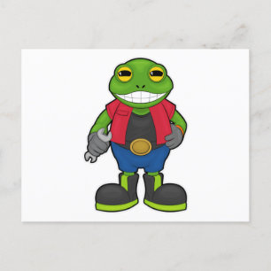 Frog as Mechanic with Spanner Postcard