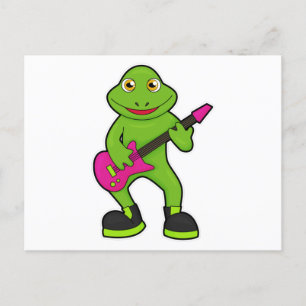 Frog as Musician with Guitar Postcard