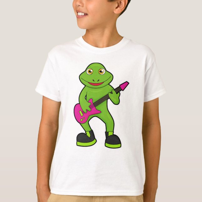 Frog as Musician with Guitar T-Shirt (Front)