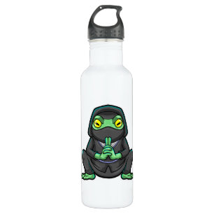 Frog as Ninja in black 710 Ml Water Bottle