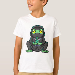 Frog as Ninja in black T-Shirt