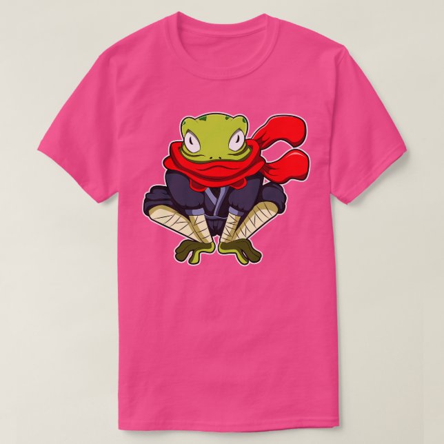 Frog as Ninja with Scarf T-Shirt (Design Front)