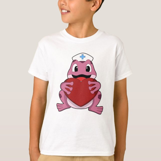 Frog as Nurse with Heart T-Shirt (Front)