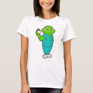 Frog as Nurse with Medicine & Stethoscope T-Shirt
