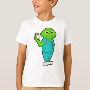 Frog as Nurse with Medicine & Stethoscope T-Shirt