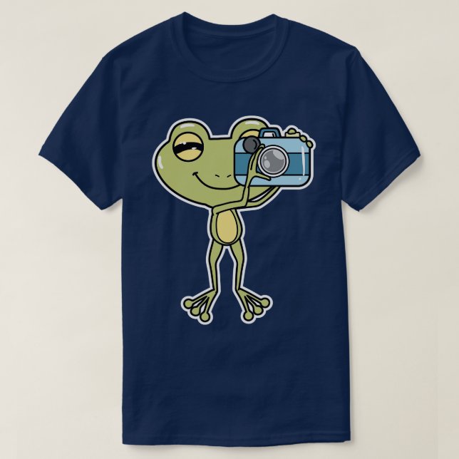 Frog as Photographer with Camera T-Shirt (Design Front)