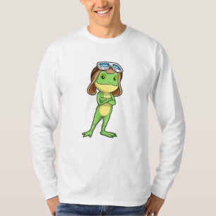 Frog as Pilot with Hat & Glasses T-Shirt