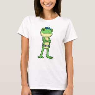 Frog as Police officer with Police hat T-Shirt