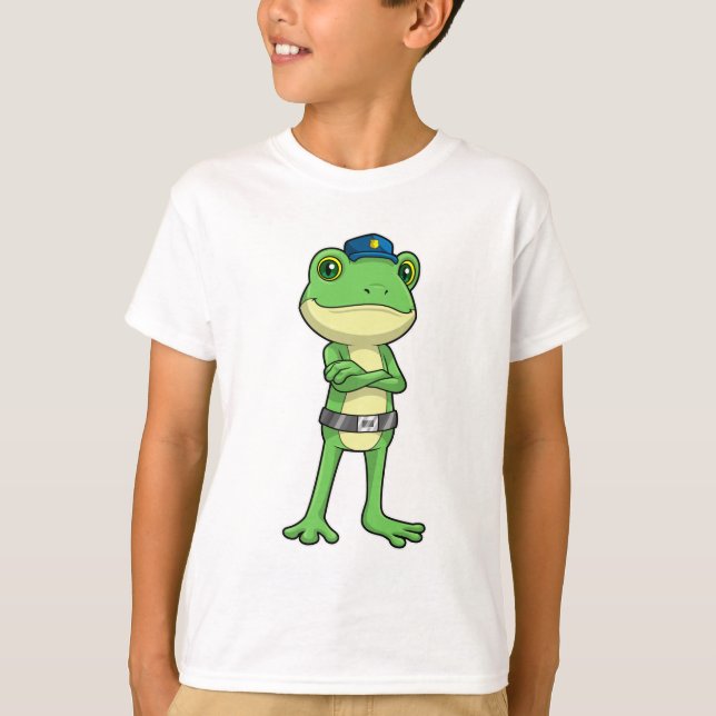 Frog as Police officer with Police hat T-Shirt (Front)