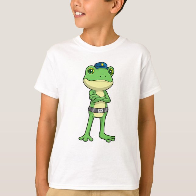 Frog as Police officer with Police hat T-Shirt (Front)