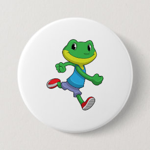 Frog as Runner at Running 7.5 Cm Round Badge