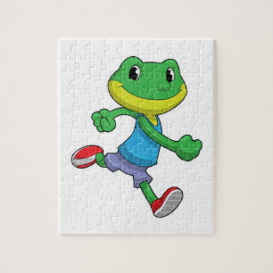Frog as Runner at Running Jigsaw Puzzle