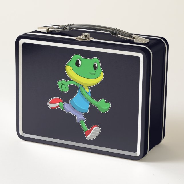 Frog as Runner at Running Metal Lunch Box (Front)