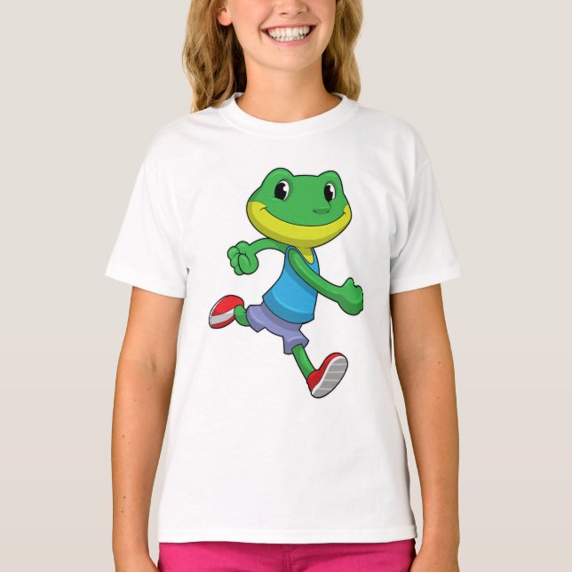 Frog as Runner at Running T-Shirt (Front)