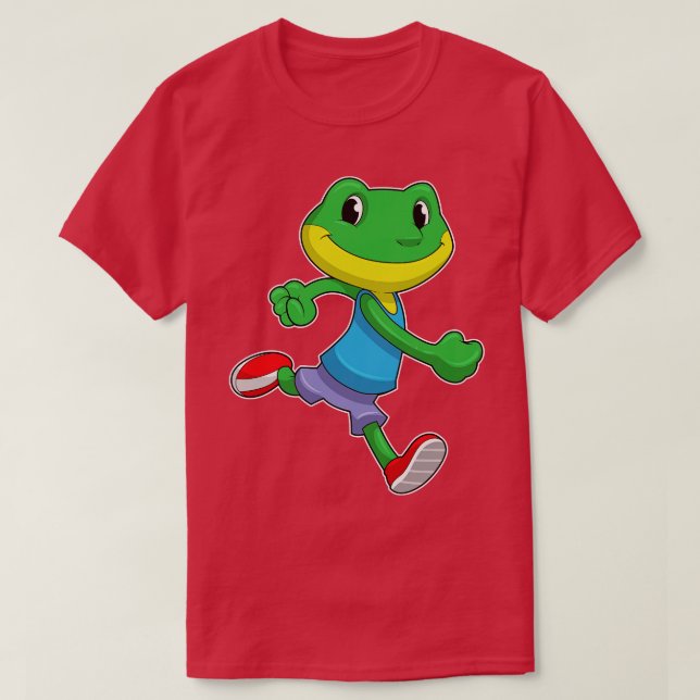 Frog As Runner At Running  T-Shirt (Design Front)