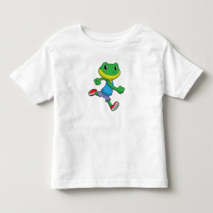 Frog as Runner at Running Toddler T-Shirt
