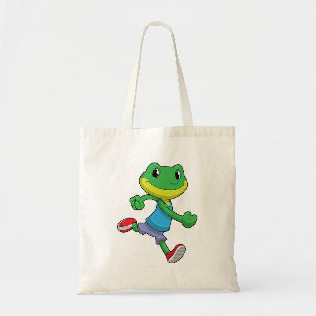 Frog as Runner at Running Tote Bag (Front)