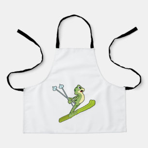Frog as Ski jumper with Ski.PNG Apron