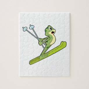 Frog as Ski jumper with Ski.PNG Jigsaw Puzzle