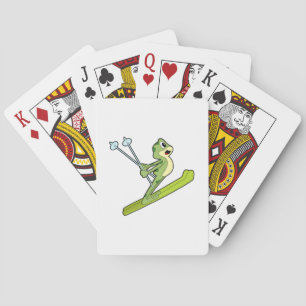 Frog as Ski jumper with Ski.PNG Playing Cards