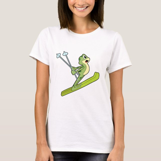 Frog as Ski jumper with Ski.PNG T-Shirt (Front)