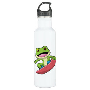 Frog as Snowboarder with Snowboard 710 Ml Water Bottle