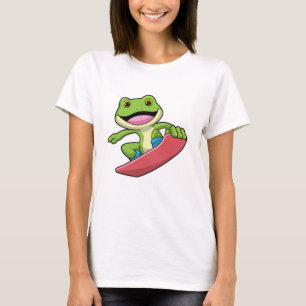 Frog as Snowboarder with Snowboard T-Shirt