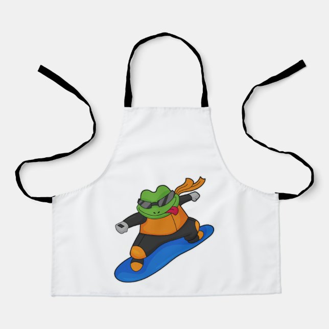 Frog as Snowobarder with Snowboard Apron (Front)