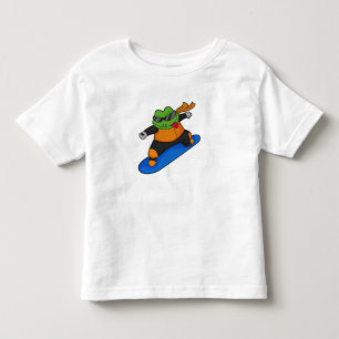 Frog as Snowobarder with Snowboard Toddler T-Shirt