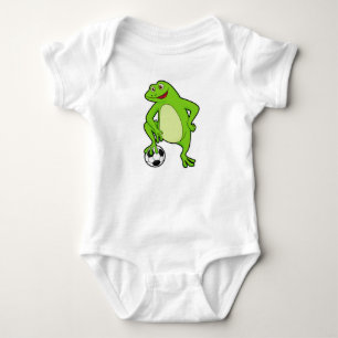 Frog as Soccer player with Soccer ball Baby Bodysuit