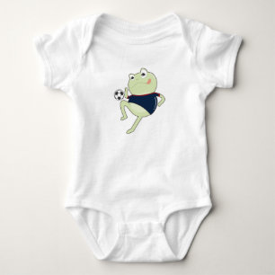 Frog as Soccer player with Soccer ball Baby Bodysuit