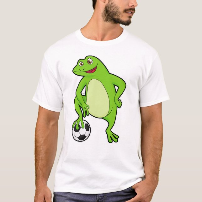 Frog as Soccer player with Soccer ball T-Shirt (Front)